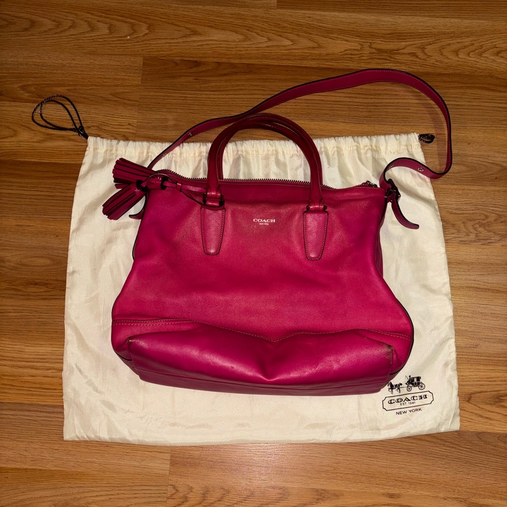 Coach Legacy Rory Satchel fuchsia